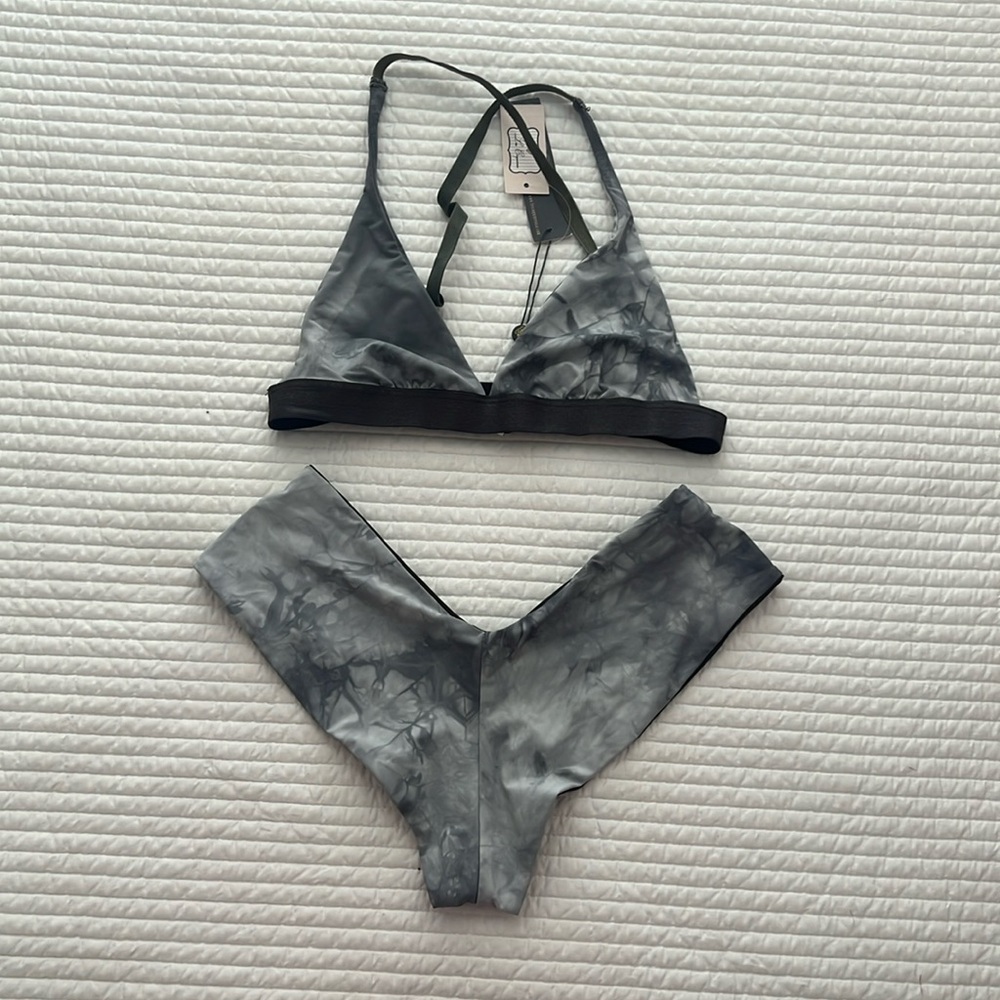 Size XS TIE-Dye Blue and Grey Bikini - Never Worn